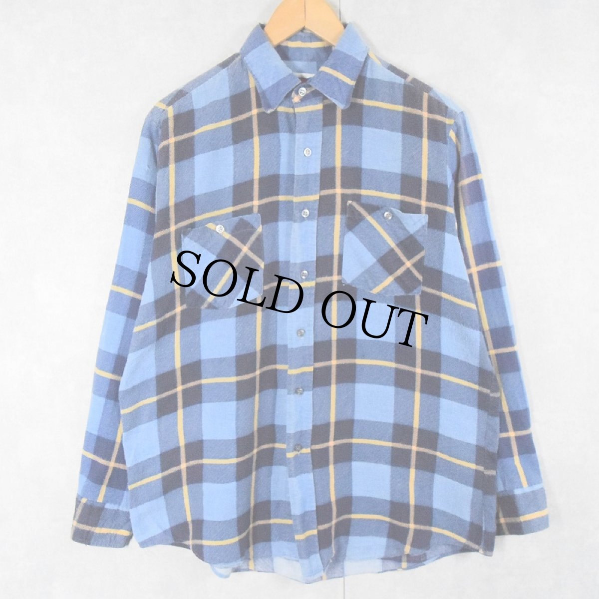 画像1: 【SALE】 80's AMERICAN EDITION USA製 チェック柄 プリントネルシャツ M (1)
