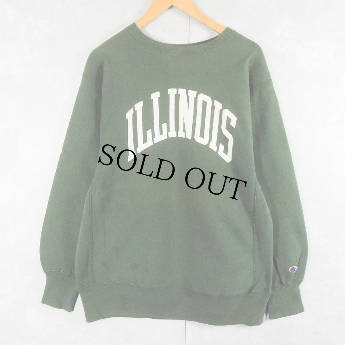 画像1: 90's Champion REVERSE WEAVE USA製 "ILLINOIS" プリントスウェット XL (1)