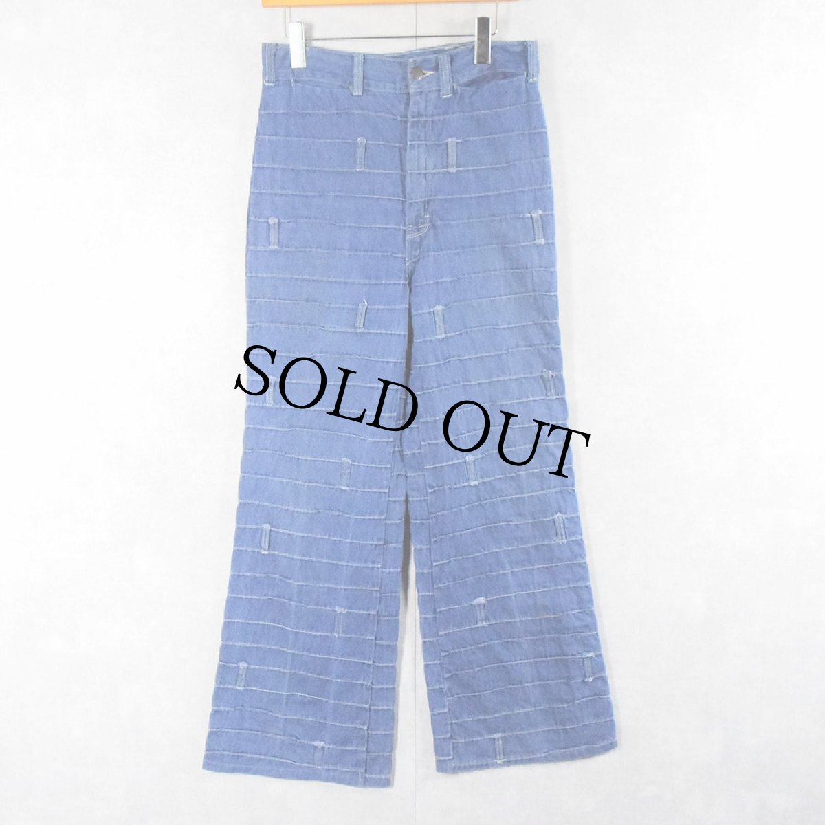 画像2: 80's SPIEGEL ステッチデザイン デニムフレアパンツ W31 (2)