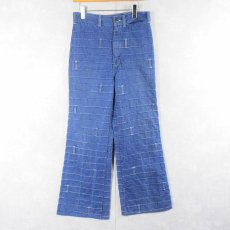画像2: 80's SPIEGEL ステッチデザイン デニムフレアパンツ W31 (2)