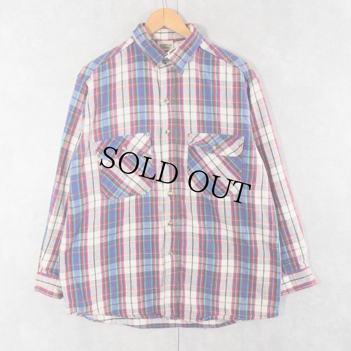画像1: 90's FIVE BROTHERS チェック柄 ヘビーネルシャツ (1)