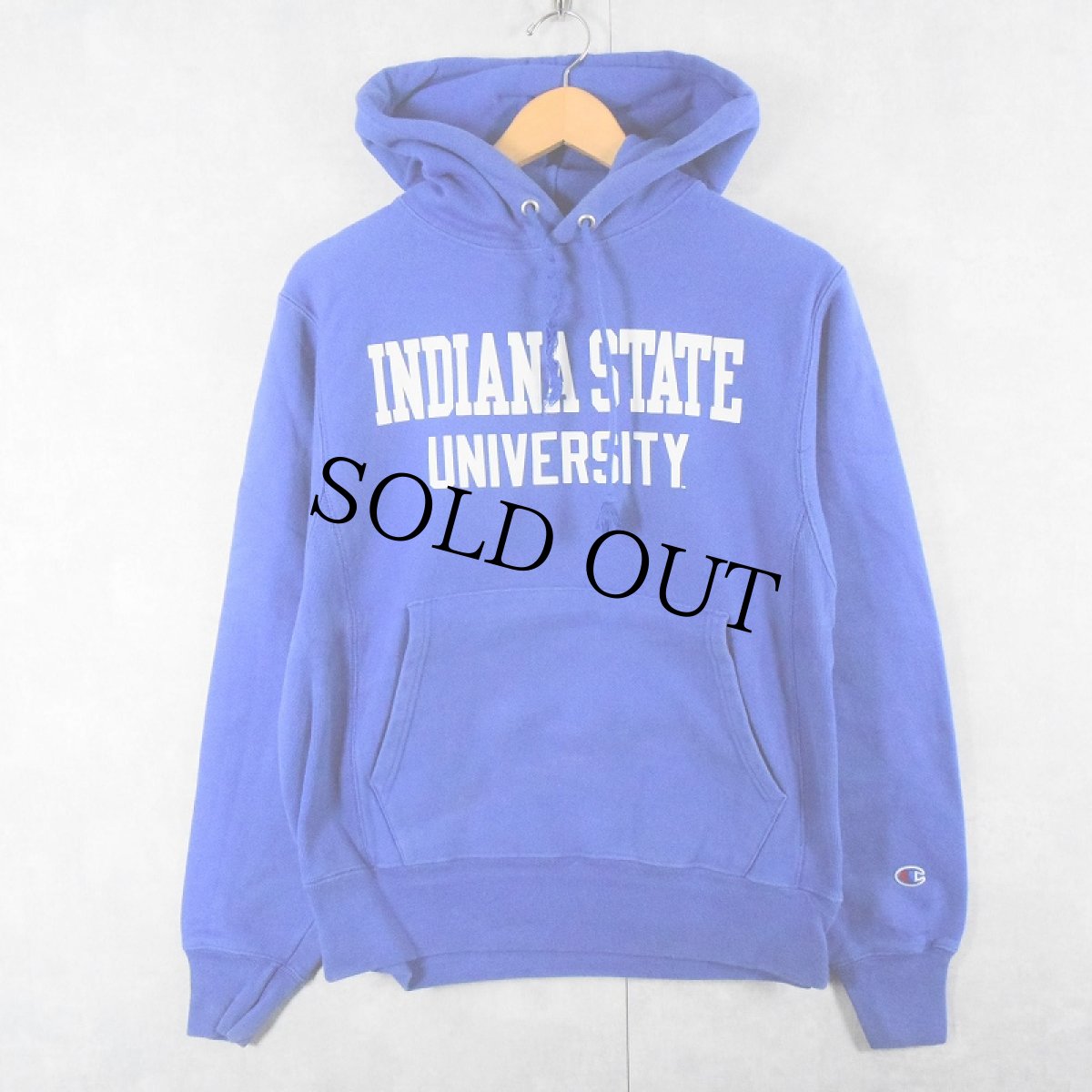 画像1: Champion REVERSE WEAVE "INDIANA STATE UNIVERSITY" プリントスウェット フーディー S (1)