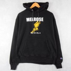 画像1: Champion REVERSE WEAVE "MELROSE Track&Field " ウィングフットプリントスウェット フーディーL BLACK L (1)