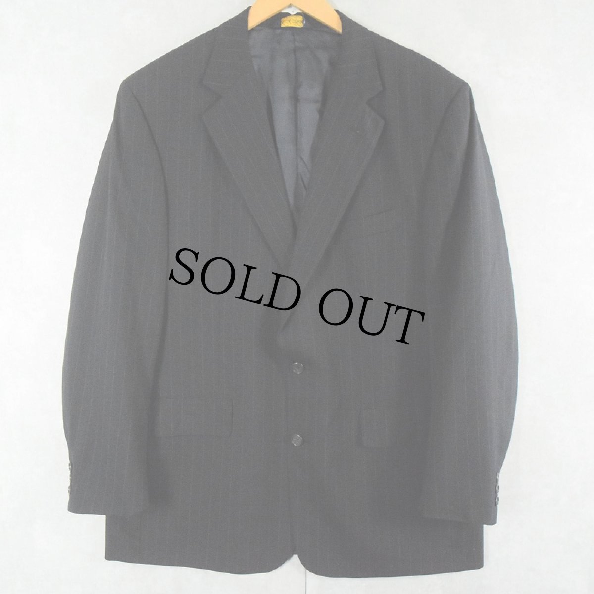 画像3: 90's Brooks Brothers USA製 ストライプ柄 ウールテーラードジャケット / 2タックスラックス SETUP BLACK (3)