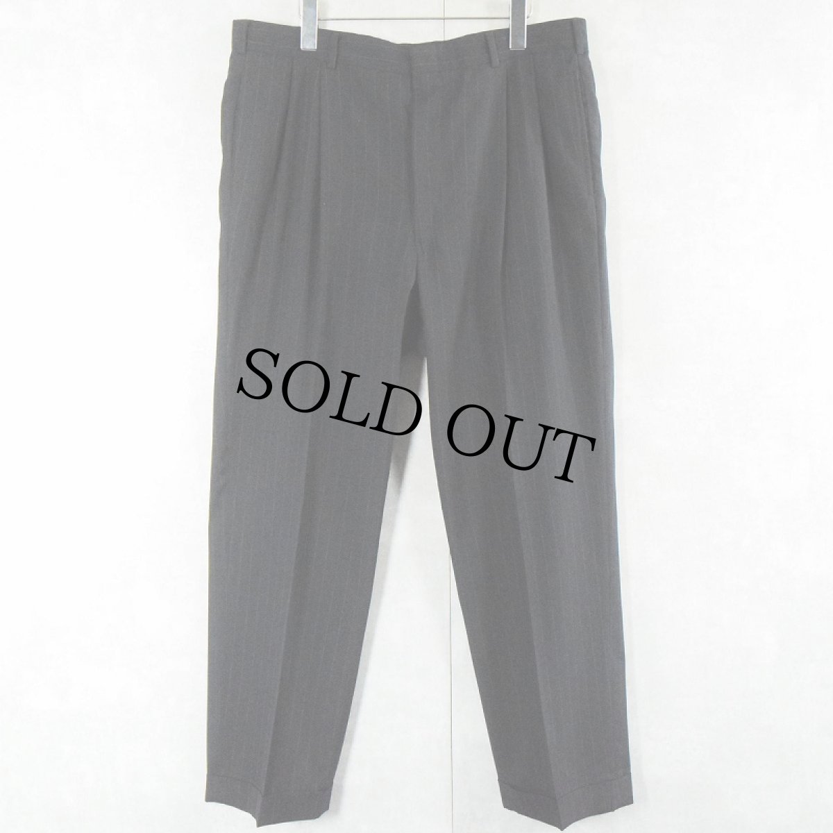 画像4: 90's Brooks Brothers USA製 ストライプ柄 ウールテーラードジャケット / 2タックスラックス SETUP BLACK (4)