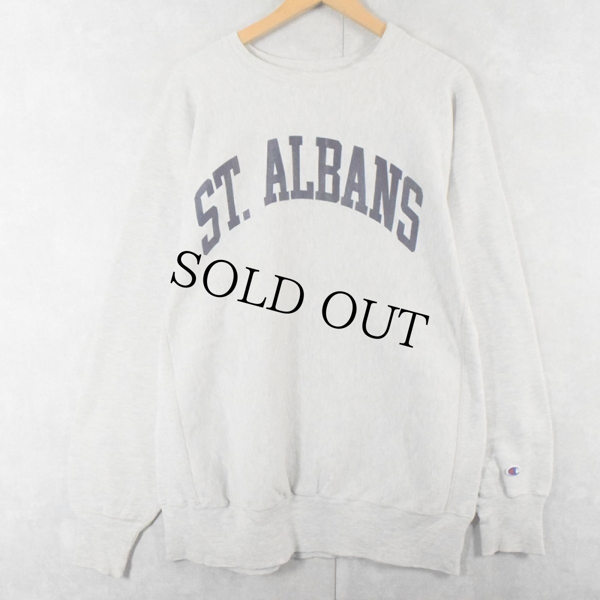 画像1: 90's Champion REVERSE WEAVE USA製 "ST.ALBANS" プリントスウェット XXL (1)