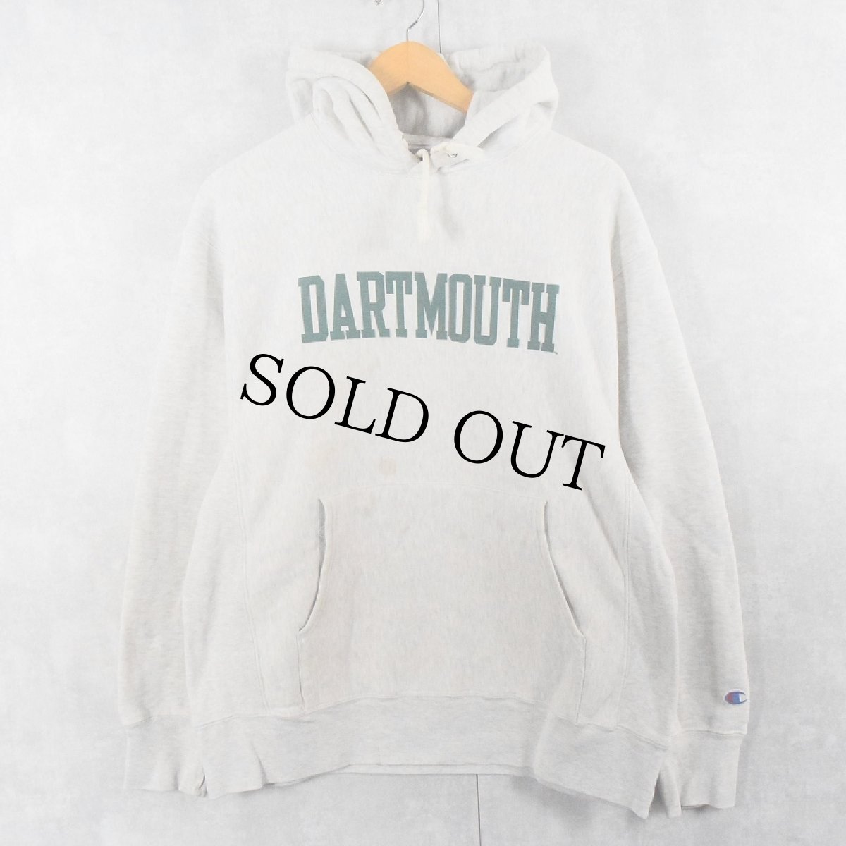 画像1: Champion ORIGINAL REVERSE WEAVE "DARTMOUTH "プリントスウェット フーディー BLACK L (1)
