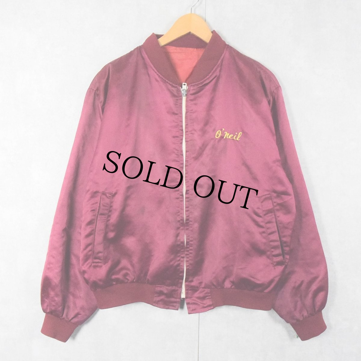 画像2: 60's〜 "1210TH TRANS CO. ROAD RUNNERS" トラック刺繍 サテンスタジャン (2)