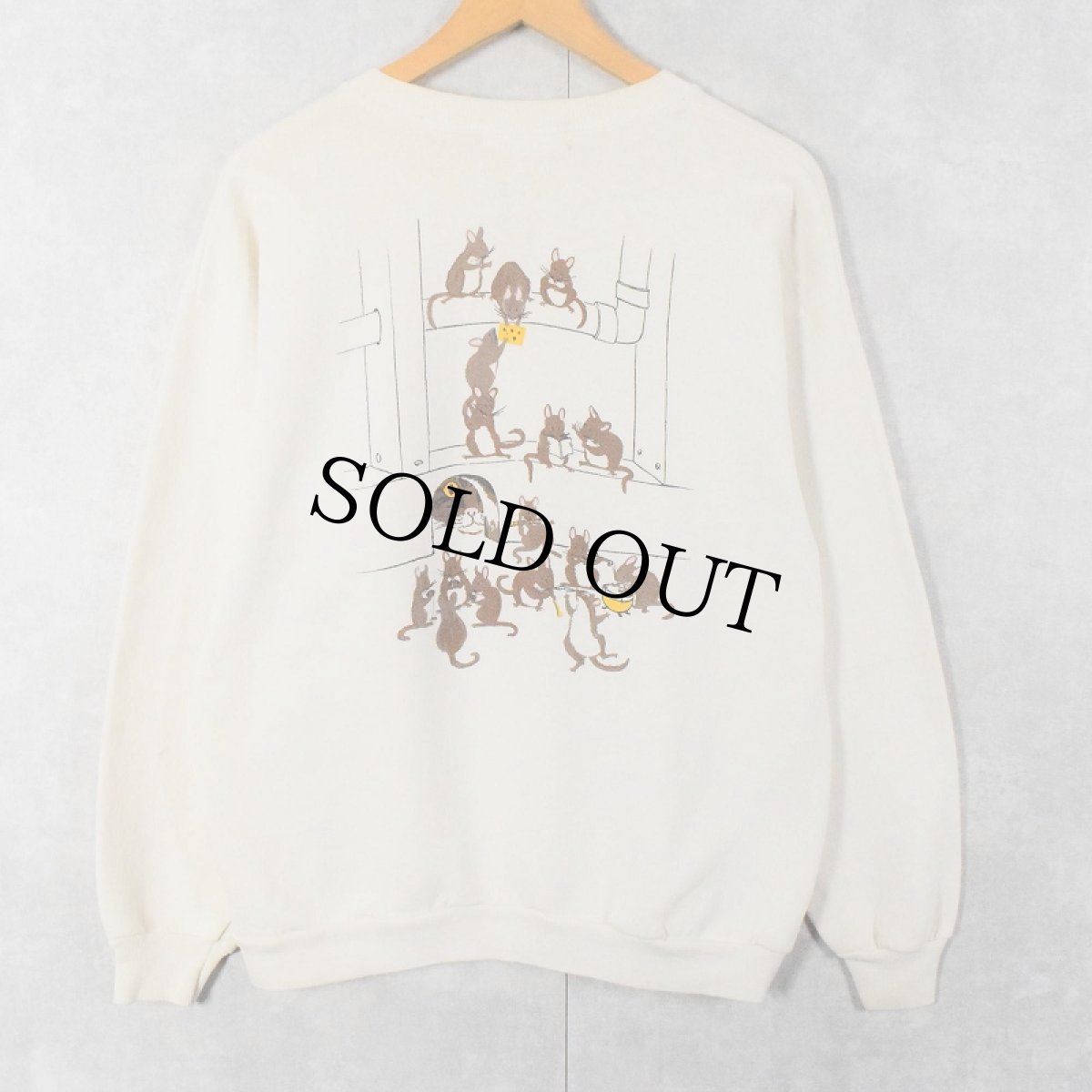 画像2: 90's ORVIS 猫プリントスウェット XL (2)