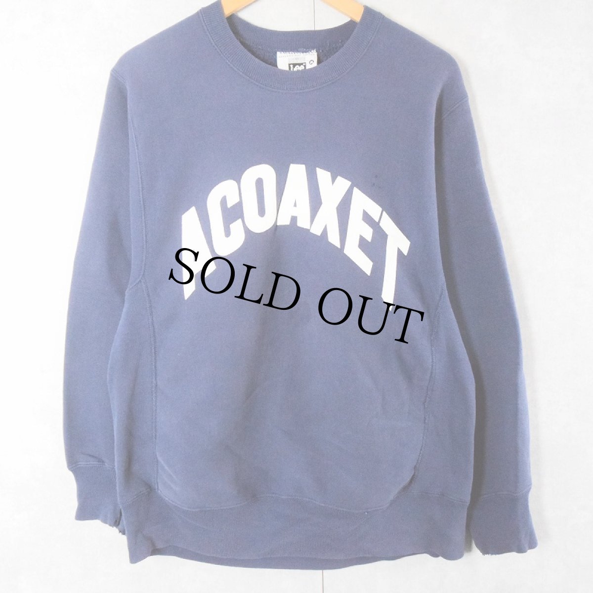 画像1: 90's Lee USA製 REVERSE WEAVE TYPE "ACOAXET" プリントスウェット NAVY M (1)