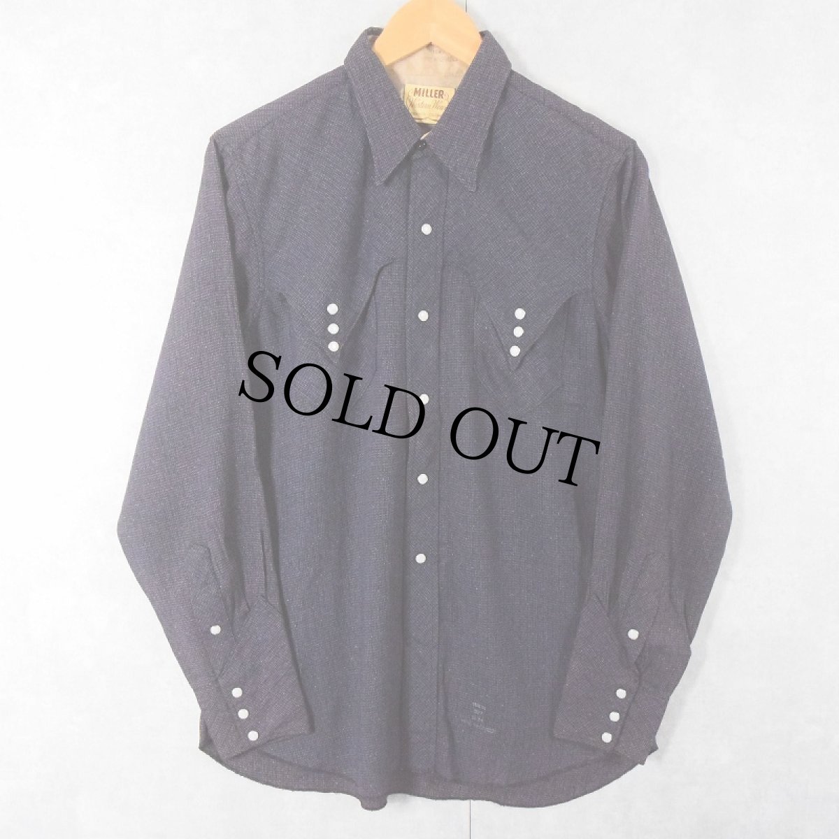画像1: 50's MILLER Western Wear ウエスタンシャツ PURPLE 15 1/2 M (1)
