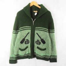 画像1: 50〜60's カーリング柄 カウチンニットジャケット (1)