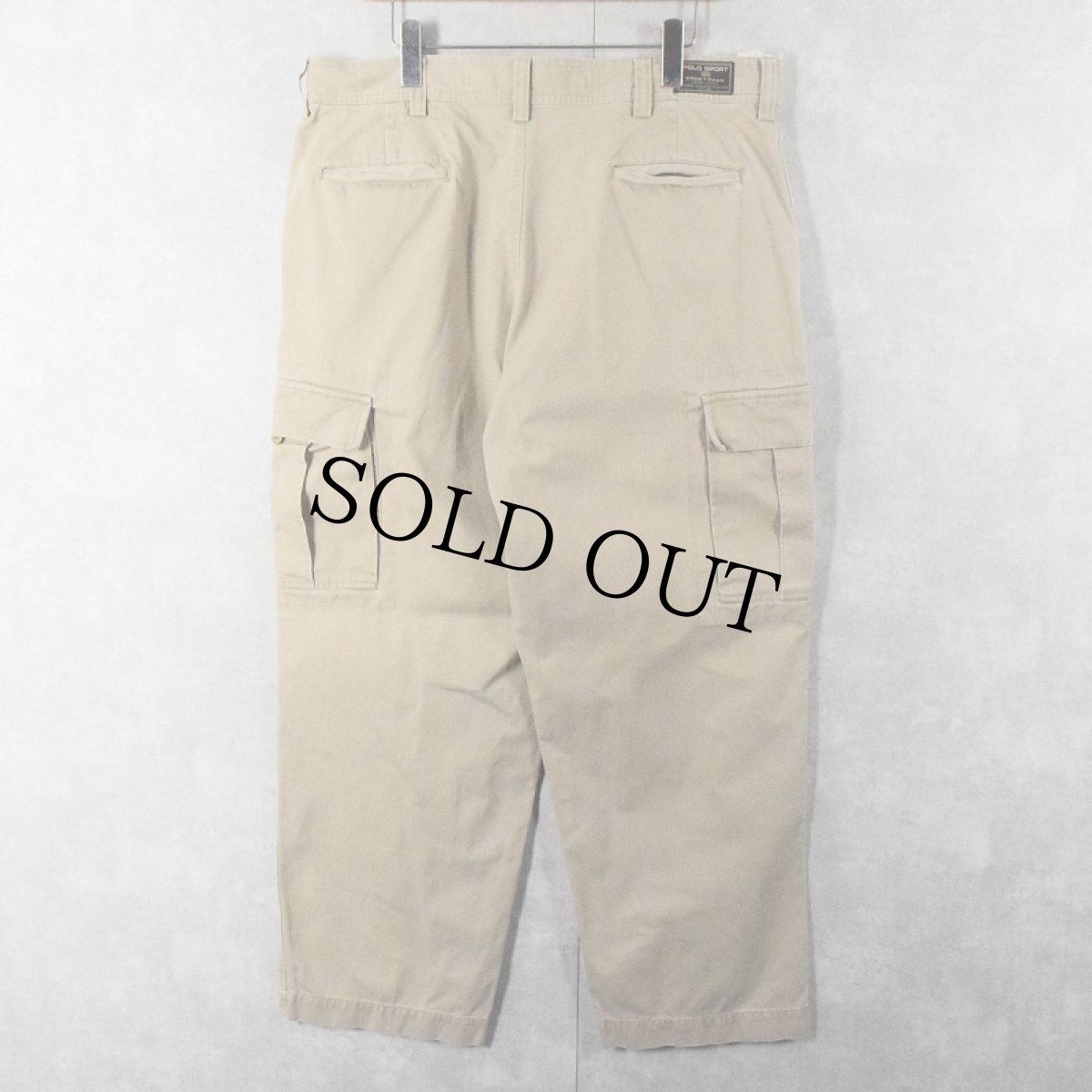 画像3: 90's Ralph Lauren POLO SPORTSMAN SPORTSMAN コットンピケ カーゴパンツ W39 (3)