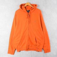 画像1: POLO Ralph Lauren ロゴ刺繍 スウェットジップパーカー XL (1)