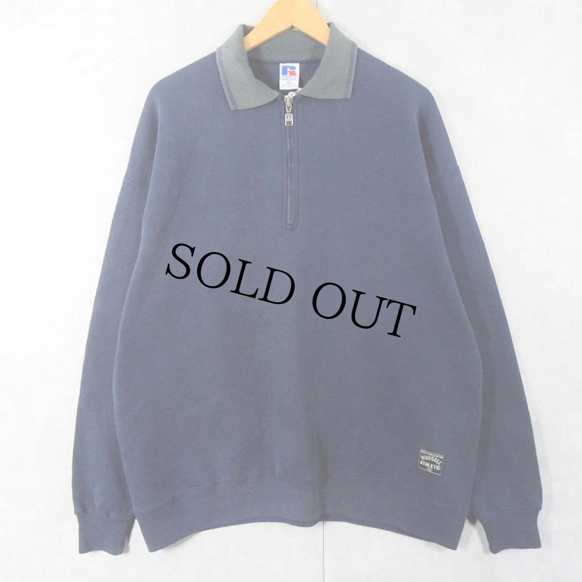 画像1: 90's RUSSELL ATHLETIC USA製 ハーフジップスウェット NAVY XXL (1)