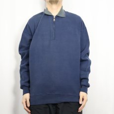 画像2: 90's RUSSELL ATHLETIC USA製 ハーフジップスウェット NAVY XXL (2)