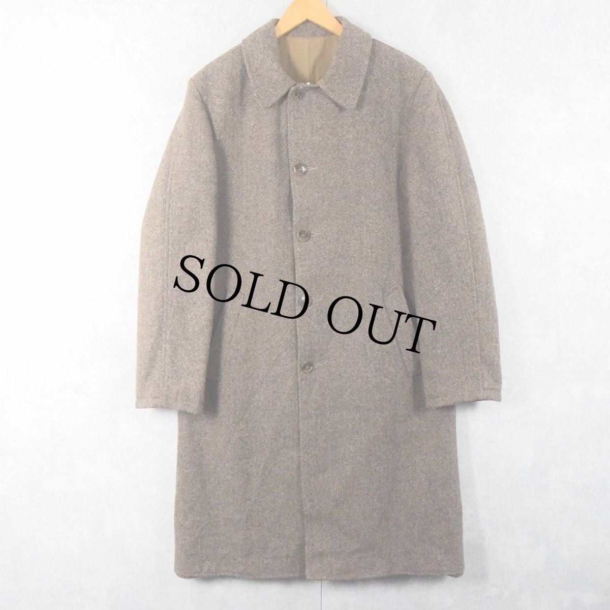 画像1: 80's Fox knapp USA製 リバーシブル ステンカラーコート SIZE40 (1)