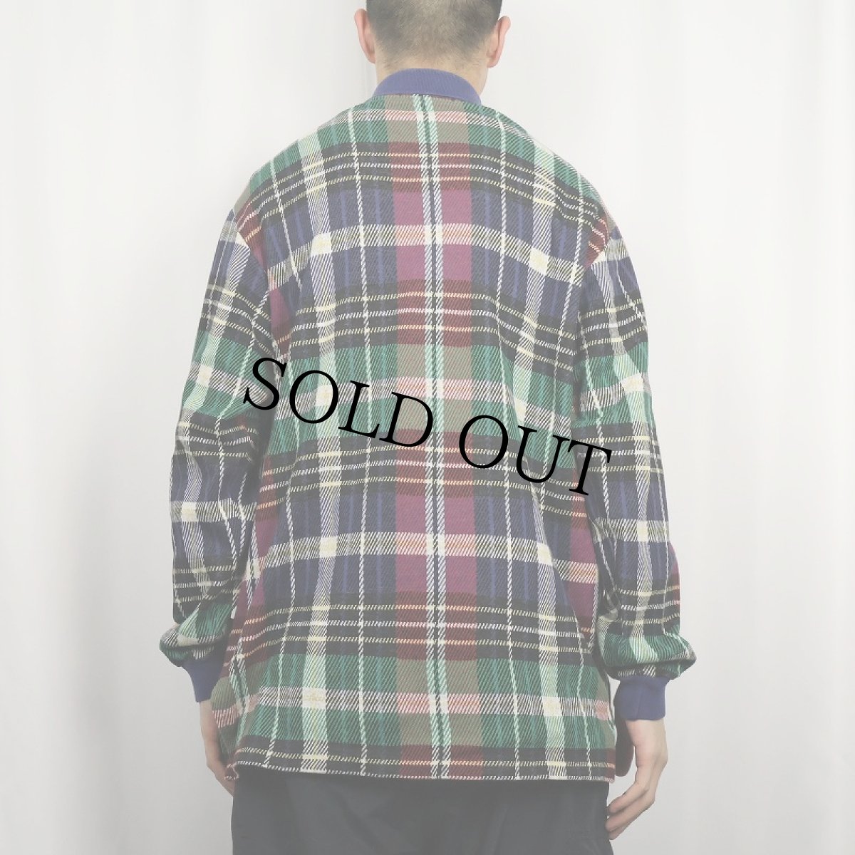 画像3: 90's POLO Ralph Lauren USA製 チェック柄 ジャガード織りポロシャツ L (3)