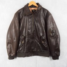 画像1: ARMA COLLECTION "B-15TYPE" レザージャケット BROWN SIZE50 (1)