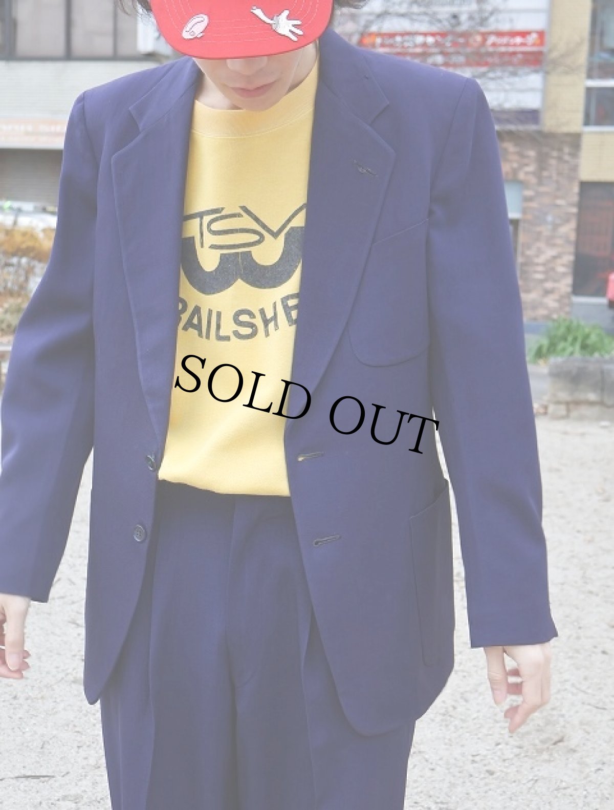 画像2: 60's ウールギャバジン テーラードジャケット / 2タックスラックス SETUP NAVY (2)