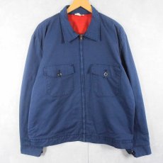 画像1: 70〜80's キルティングライナー ワークジャケット NAVY XL LONG (1)