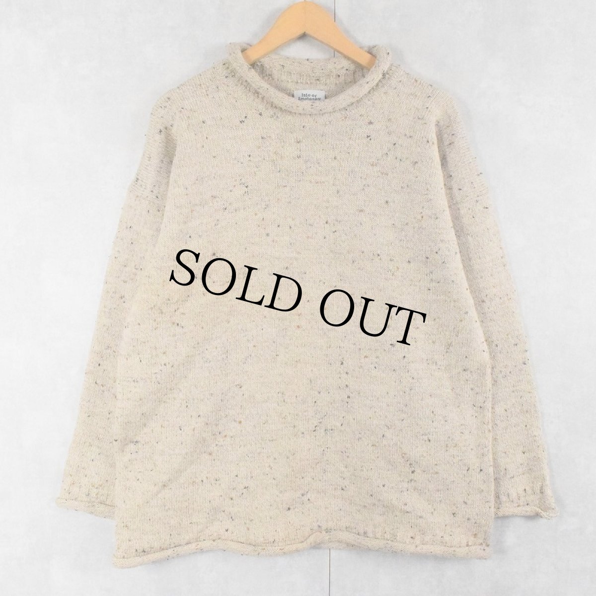 画像1: Isle of Anglesey Knitwear カラーネップ混 ロールネックニットセーター (1)