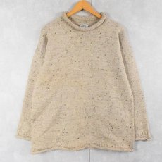 画像1: Isle of Anglesey Knitwear カラーネップ混 ロールネックニットセーター (1)