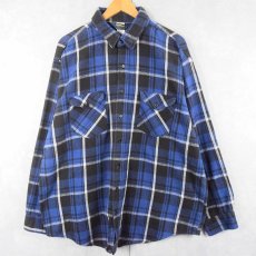 画像1: 80〜90's OSH KOSH チェック柄 ヘビーネルシャツ XXLB (1)