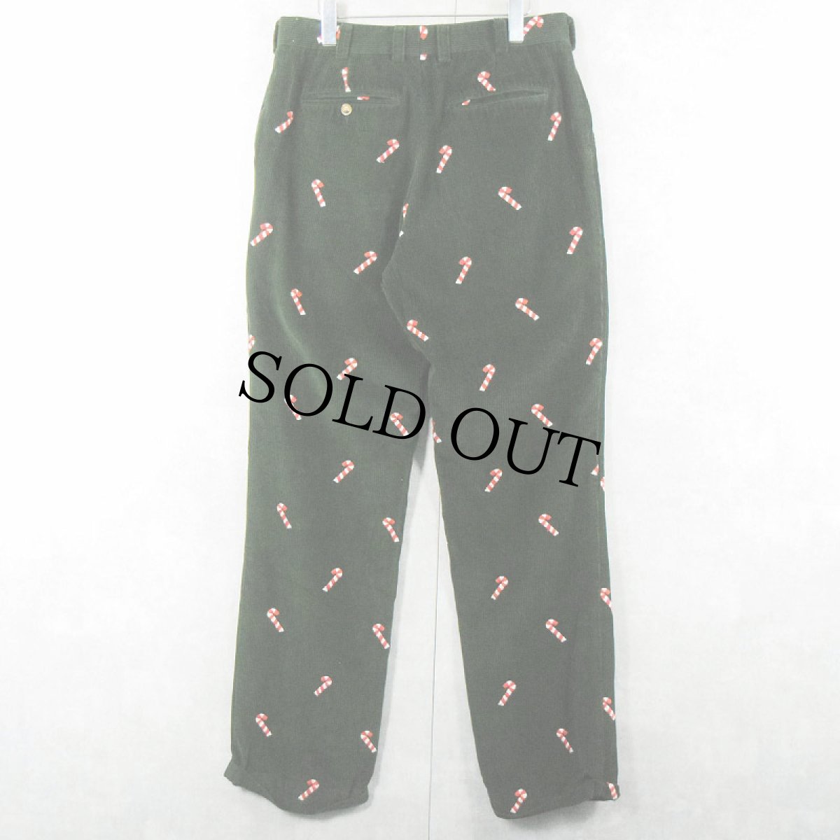 画像3: ORVIS キャンディー柄刺繍 コーデュロイパンツ GREEN W35 (3)