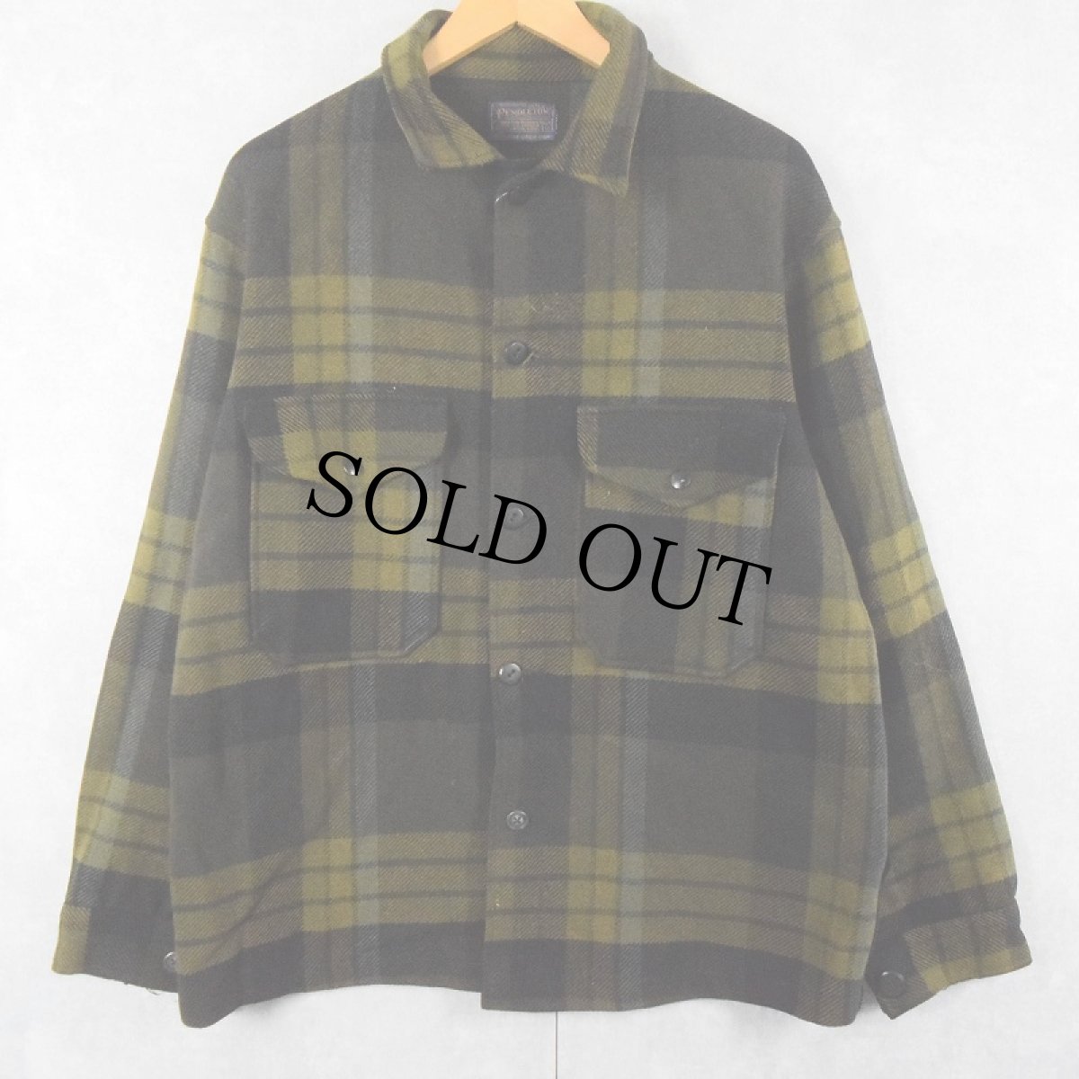 画像1: 60's PENDLETON チェック柄 ウールシャツジャケット M (1)