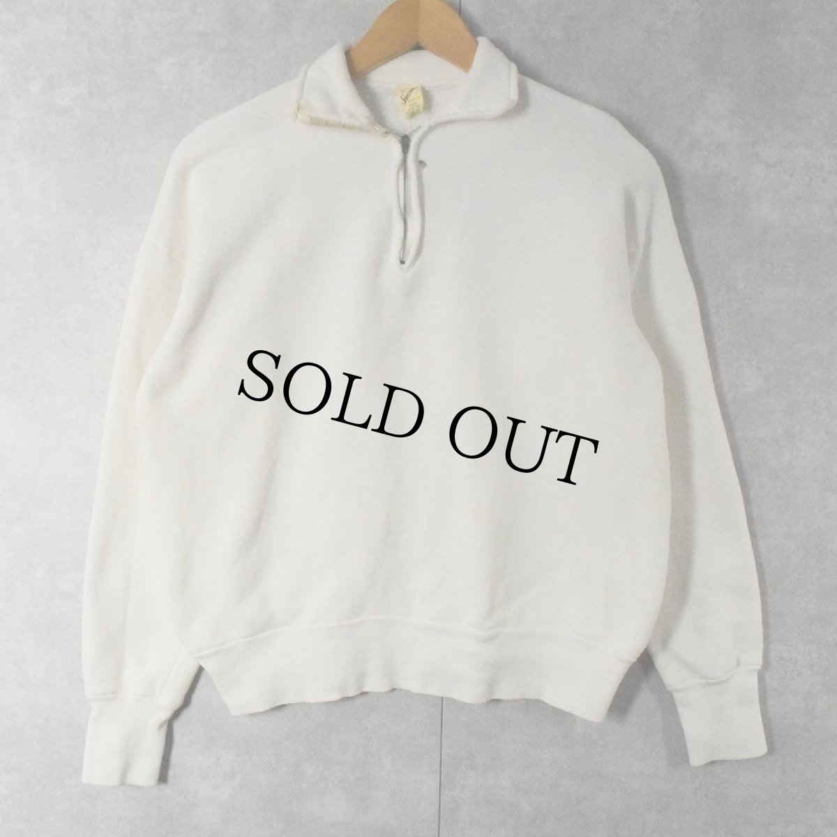 画像1: 【SALE】 60's SPORTSWEAR USA製 ハーフジップスウェット L (1)
