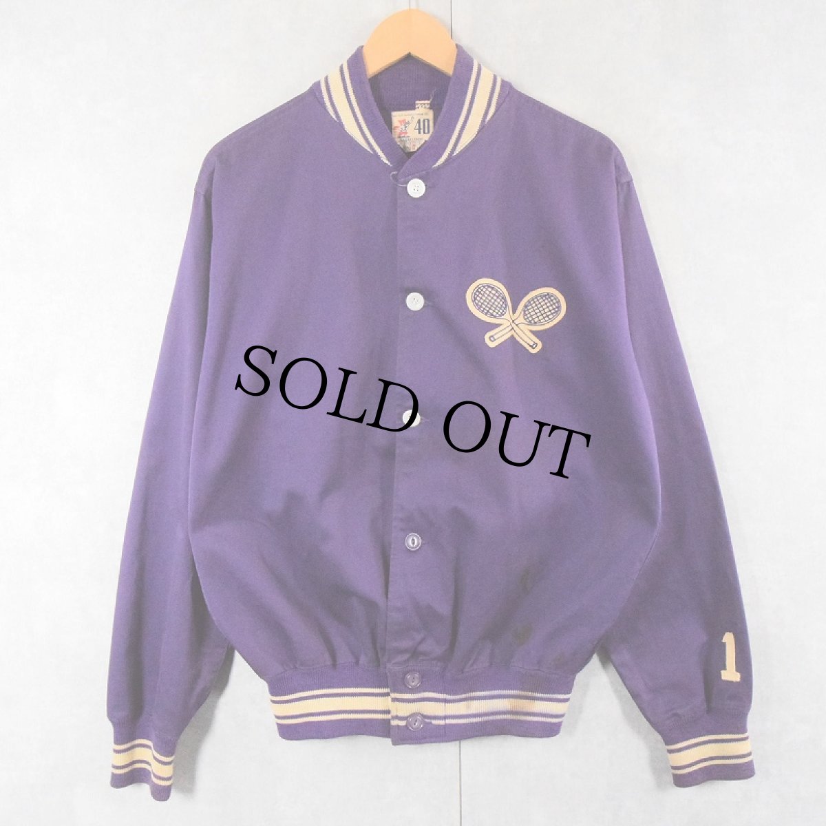 画像2: 50's〜 RED FOX MANUFACTURING CO.  コットンボタンスタジャン SIZE40 (2)