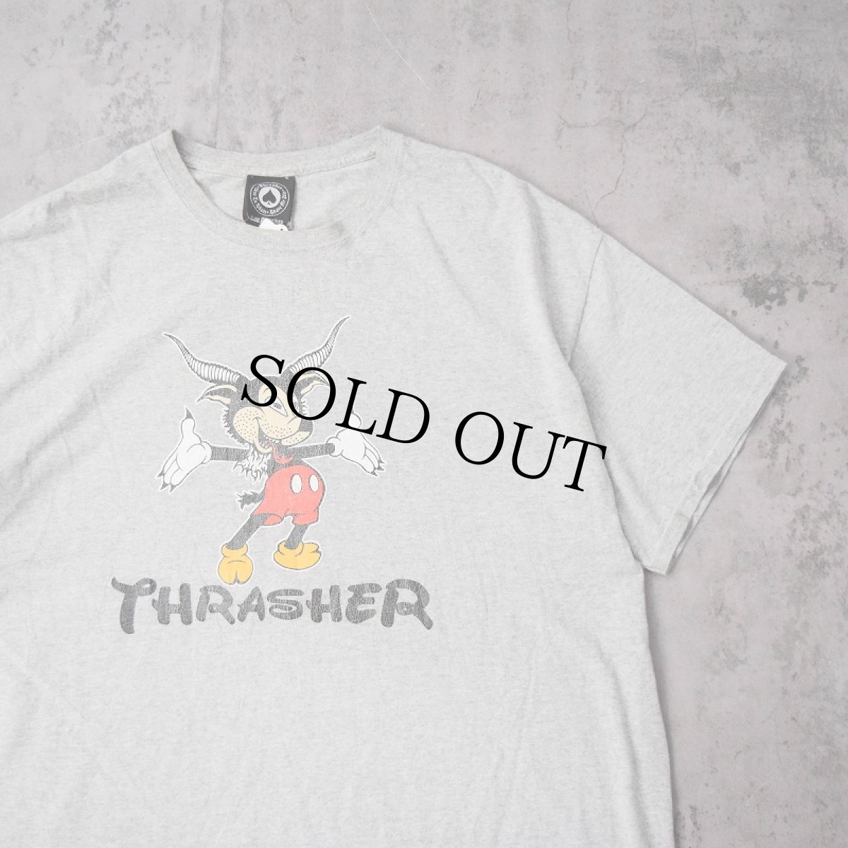 画像1: THRASHER "サタンミッキー" キャラクターパロディ プリントTシャツ XL (1)