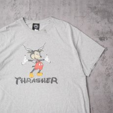 画像1: THRASHER "サタンミッキー" キャラクターパロディ プリントTシャツ XL (1)
