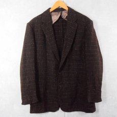 画像1: 60〜70's HUDSON SPORTSWEAR チェック柄 ウールテーラードジャケット BROWN (1)