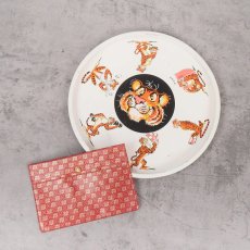 画像1: 60's〜 Fire-King "ESSO TIGER" アドバンダイジング メタルトレー ケース付き (1)