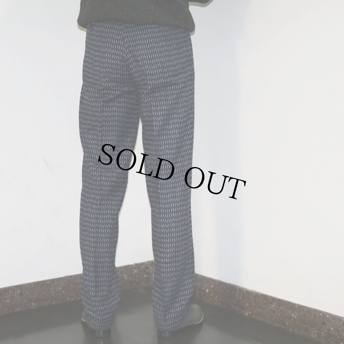 画像3: 70's〜 WHITE WASH 柄織り 2タック ウール×ポリエステル テーパードスラックス W30 (3)