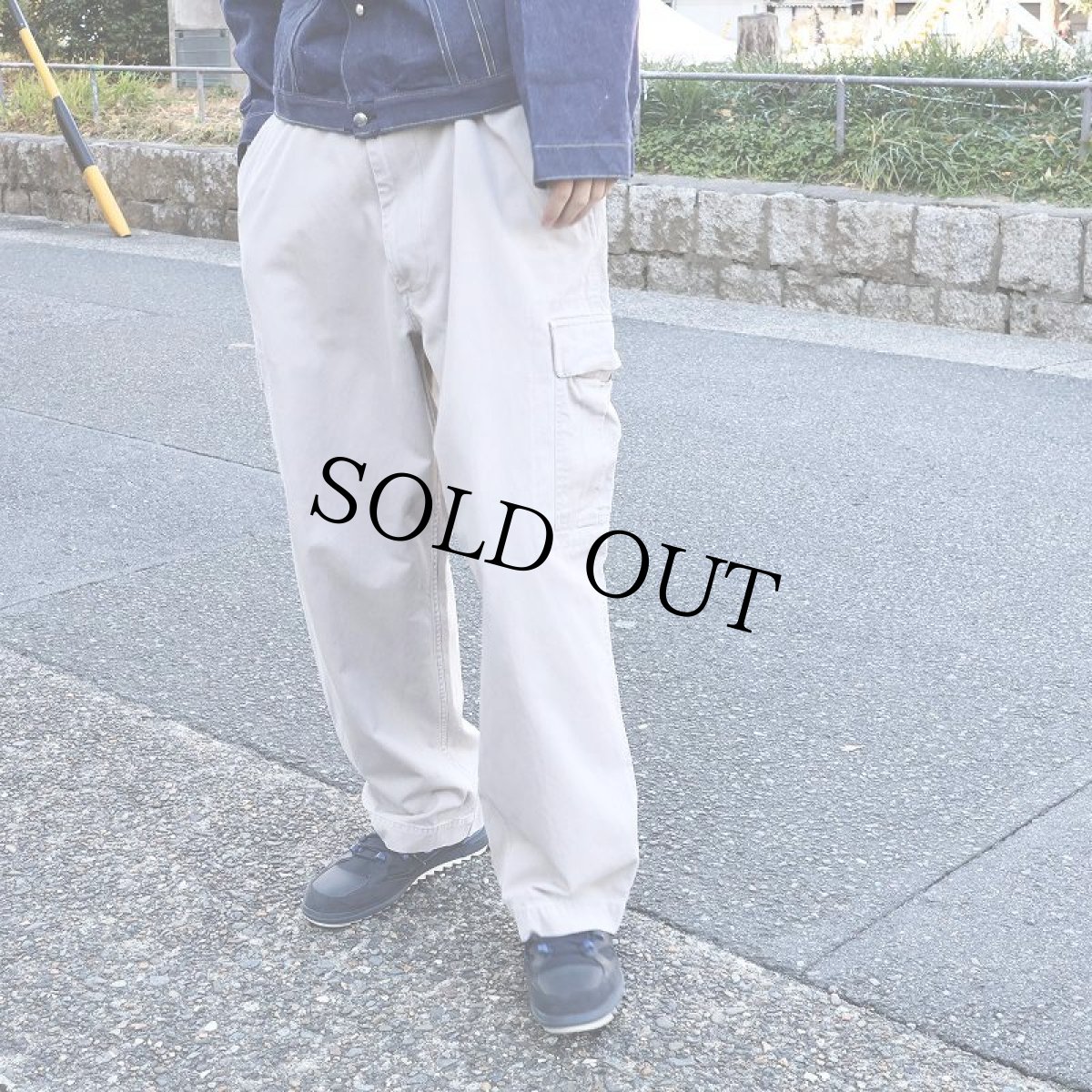 画像1: 90's Ralph Lauren POLO SPORTSMAN SPORTSMAN コットンピケ カーゴパンツ W39 (1)
