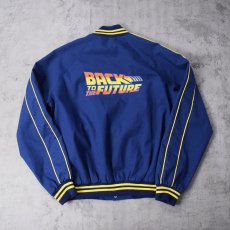 画像1: 80〜90's BACK TO THE FUTURE USA製 映画クルー スタジャン XXL (1)