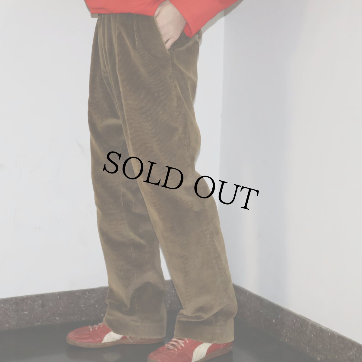 画像1: 80〜90's L.L.Bean USA製 2タック コーデュロイパンツ W31 (1)