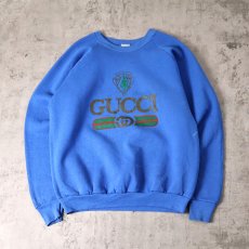 画像1: 90's ブート GUCCI ロゴプリントスウェット XL (1)