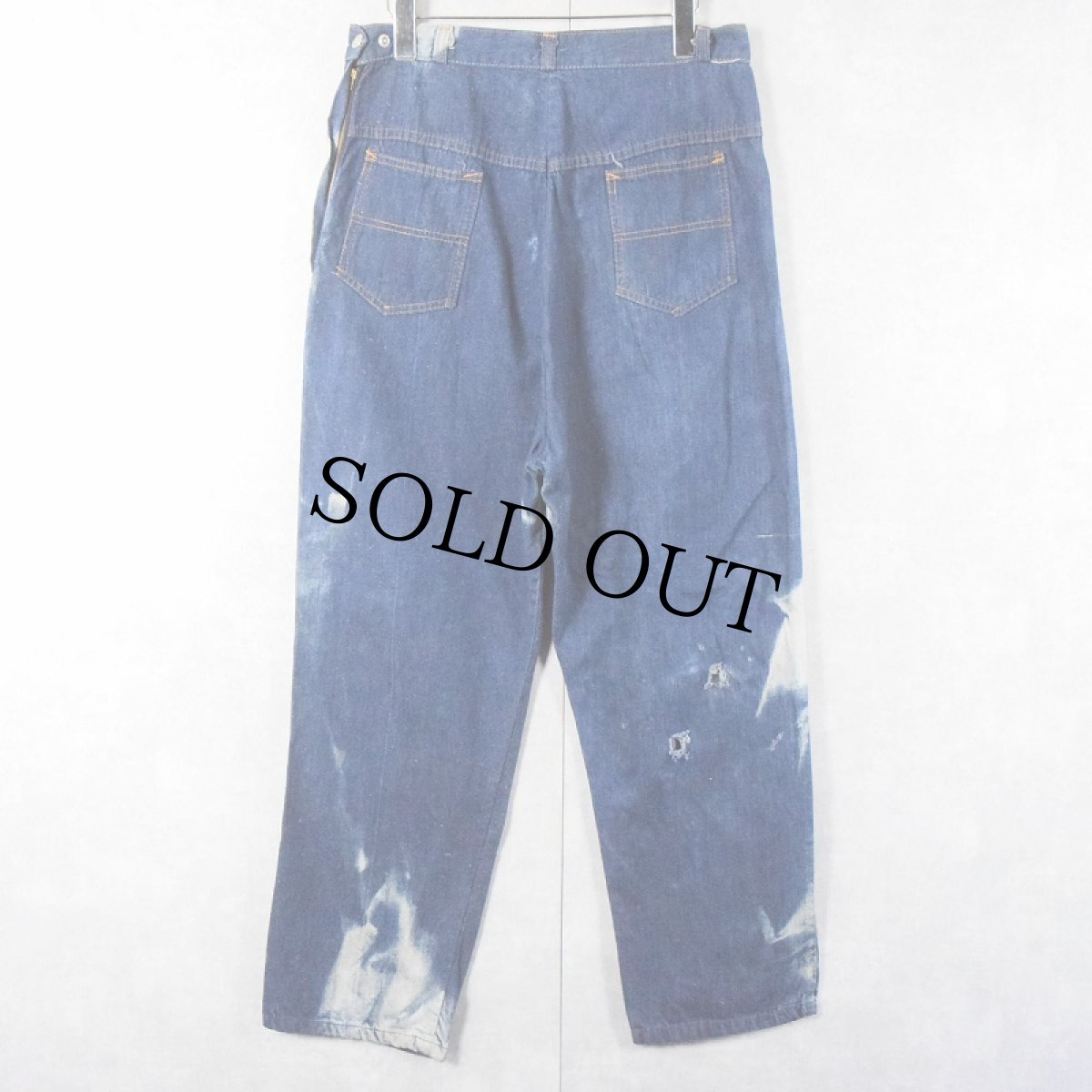 画像3: 60〜70's Unkown ブリーチ デニムランチパンツ W29-31 (3)