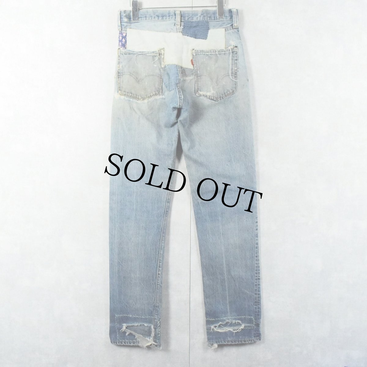画像3: 70's Levi's 505 66single "耳付き" パッチワーク デニムパンツ W31 (3)