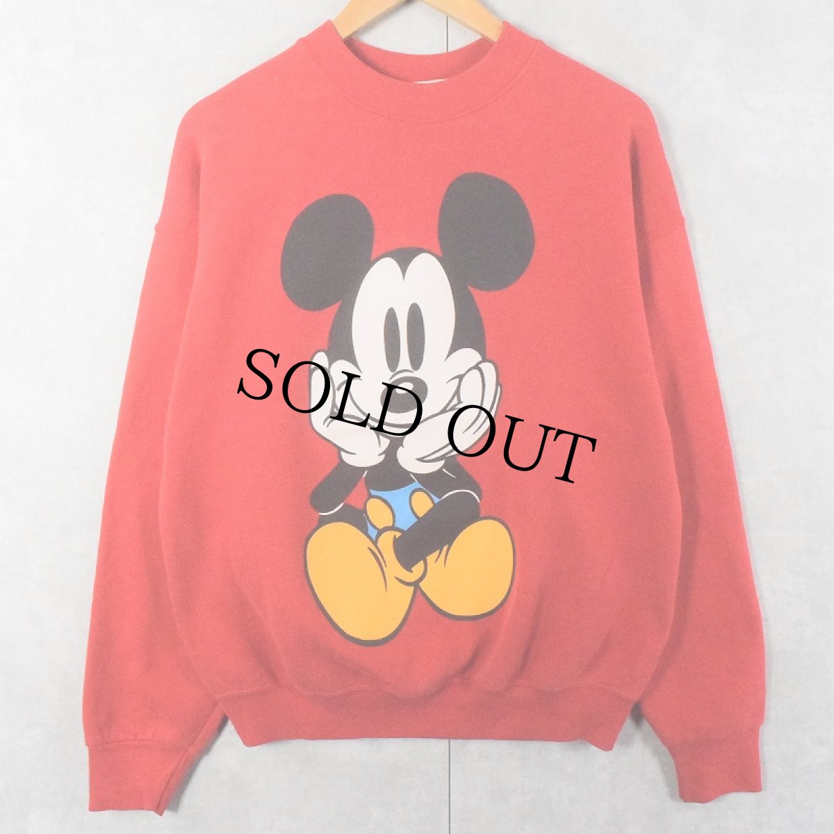 画像1: 90's MICKEY&CO. USA製 青パンミッキー キャラクタープリントスウェット L (1)