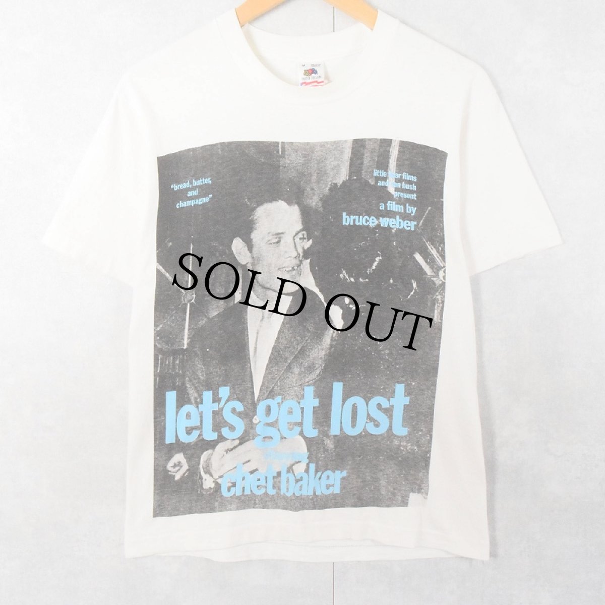 画像1: 90's BRUCE WEBER "let's get lost starring chet baker" フォトプリントTシャツ M (1)