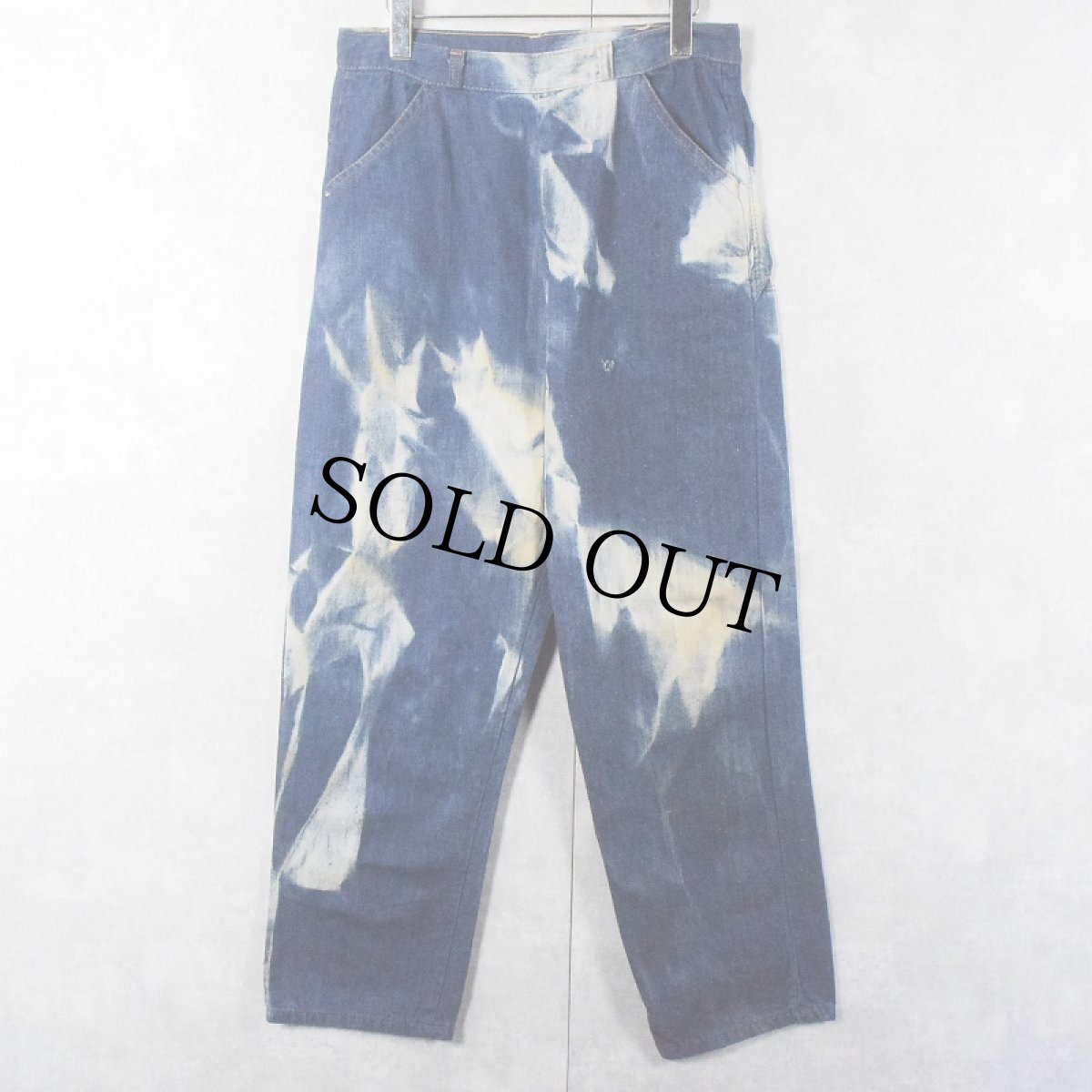 画像2: 60〜70's Unkown ブリーチ デニムランチパンツ W29-31 (2)