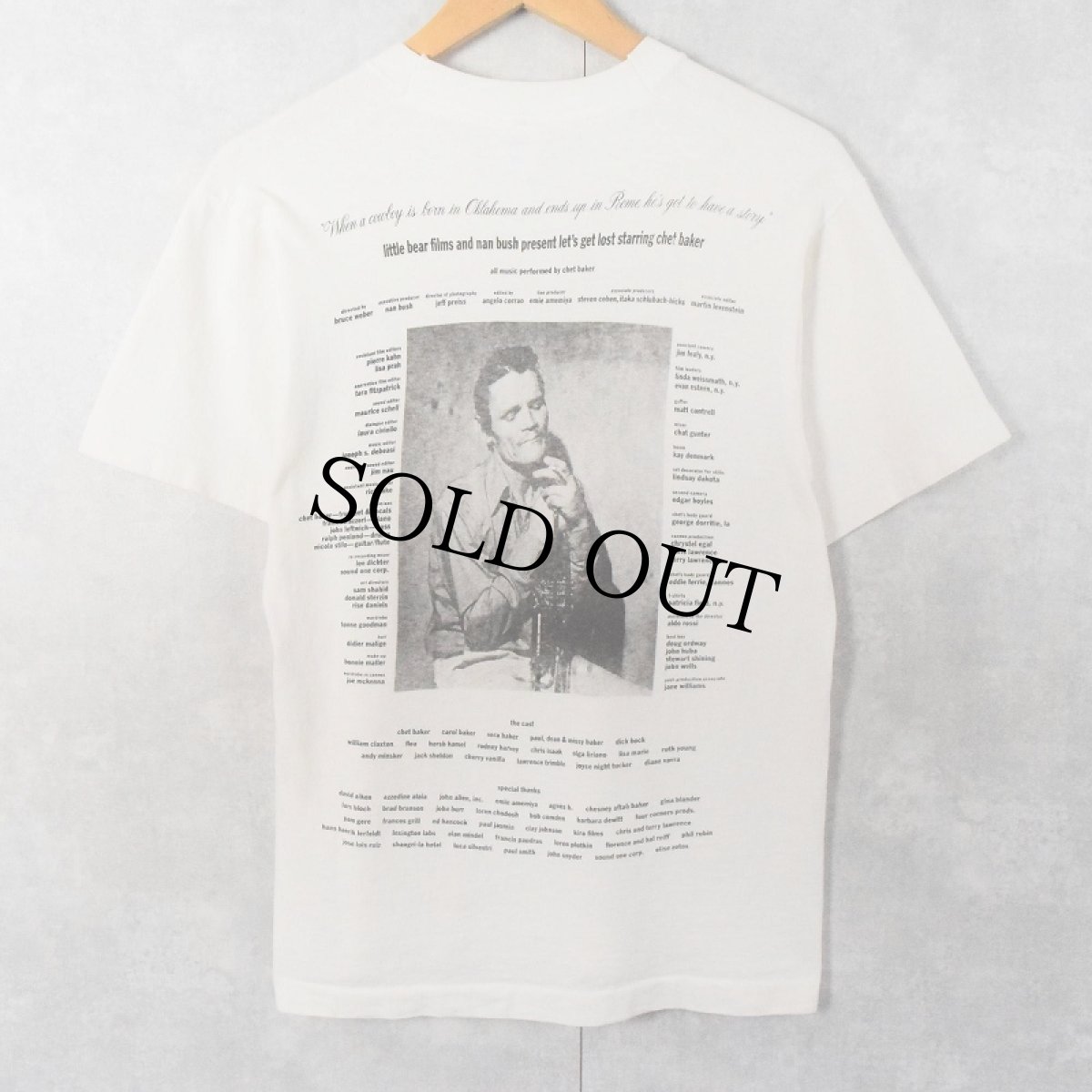 画像2: 90's BRUCE WEBER "let's get lost starring chet baker" フォトプリントTシャツ M (2)