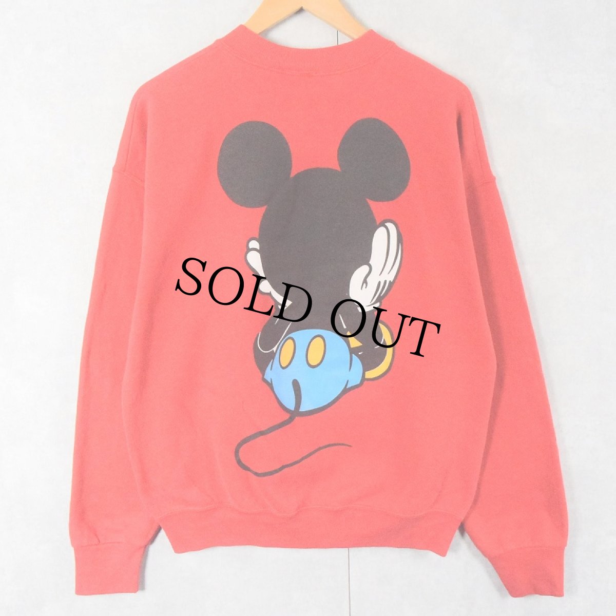 画像2: 90's MICKEY&CO. USA製 青パンミッキー キャラクタープリントスウェット L (2)