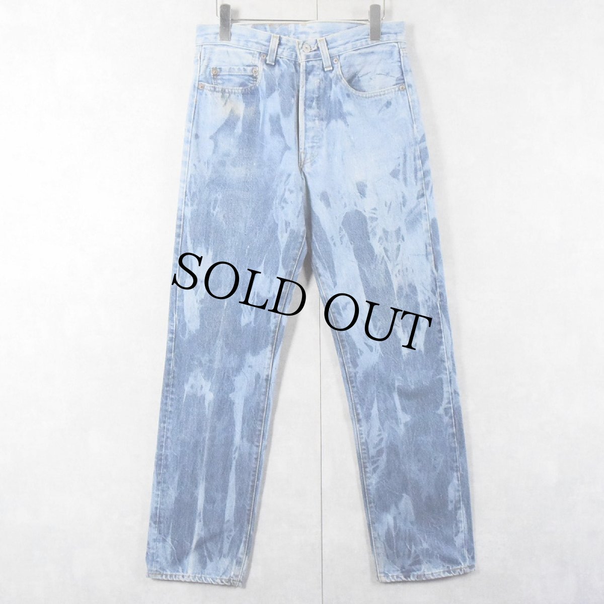 画像2: 80's Levi's 501 黒カン ブリーチ加工 デニムパンツ W30 (2)