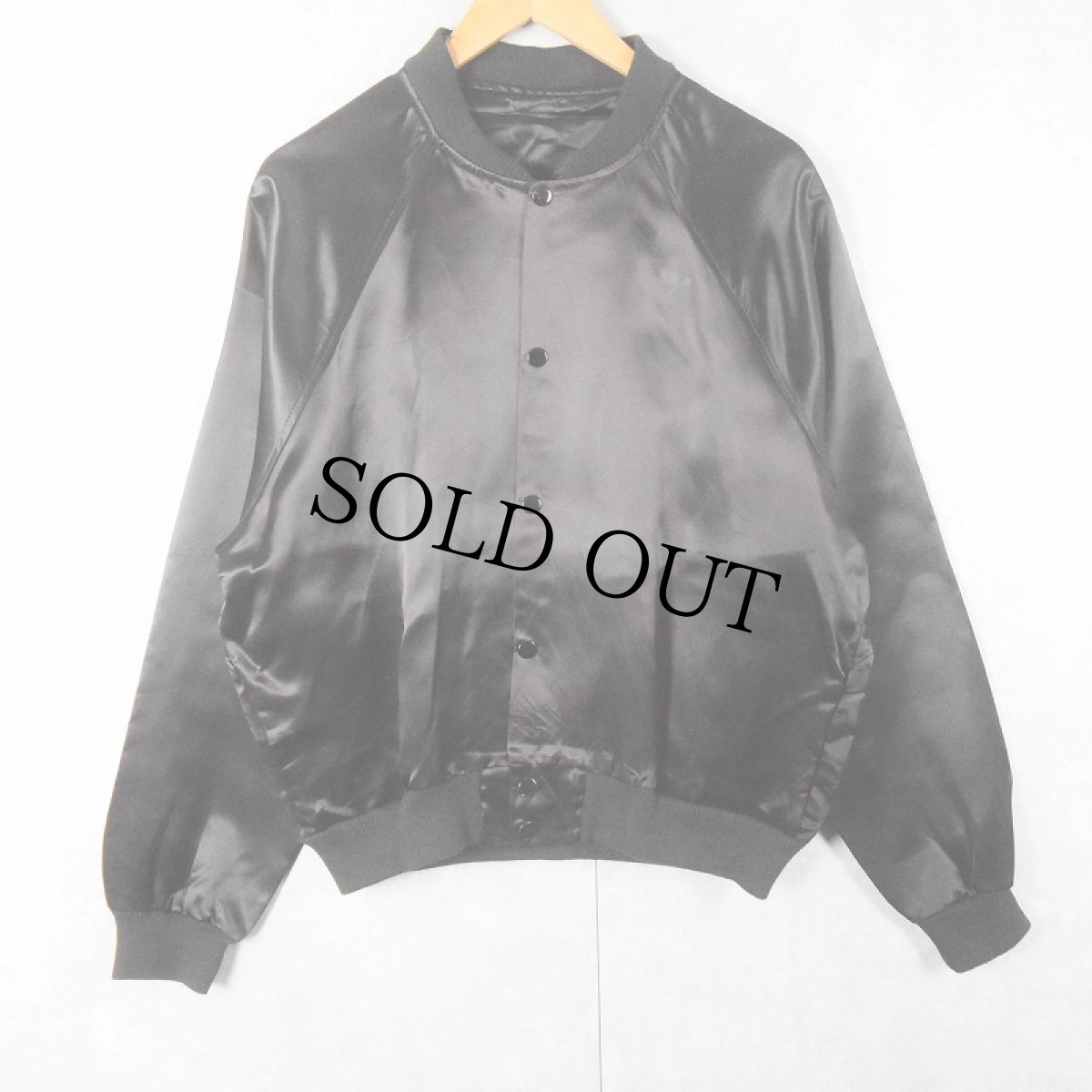 画像2: 80's DIAMOND DUST "Elvis Presley" ラメプリント サテンジャケット BLACK L (2)